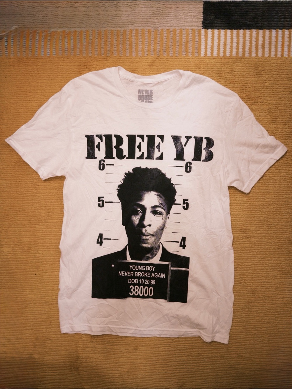 FREE YB White Graphic Tee - YoungBoy Design